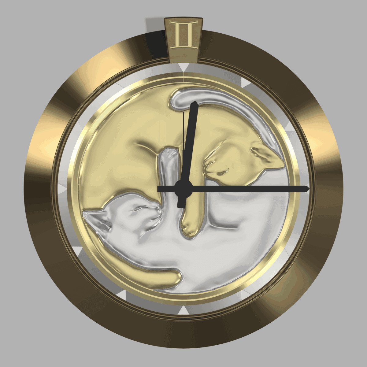 YINGYANG GEMINI KITTY CLOCK 00 GIF